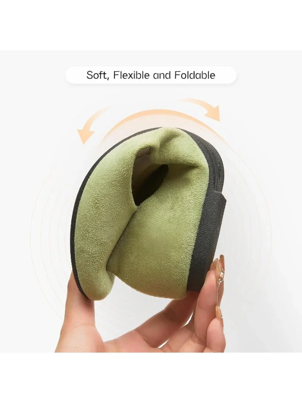 Women's Green Suede Round Toe Soft Flexible & Foldable Comfortable Ballet Flats